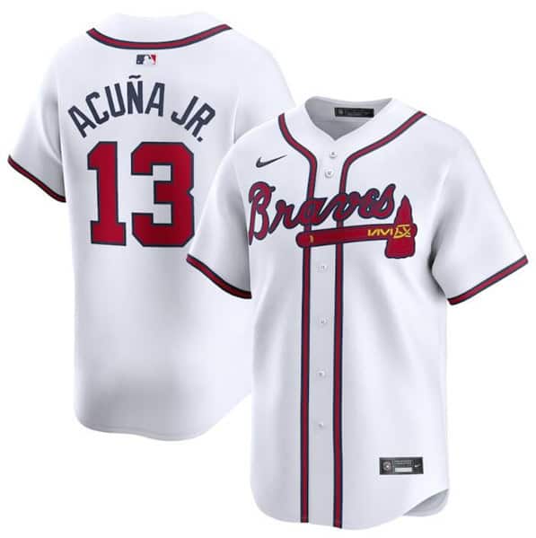Atlanta Braves #13 Ronald Acuna Jr. White 2024 Home Limited Stitched Jersey