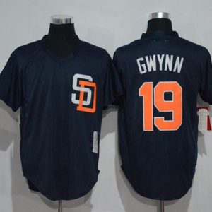 Mitchell And Ness 1996 Padres #19 Tony Gwynn Navy Blue Throwback Stitched Jersey