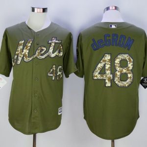 Mets #48 Jacob DeGrom Green Camo New Cool Base Stitched Jersey