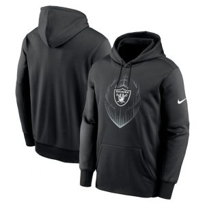 Las Vegas Raiders Black Icon Performance Pullover Hoodie