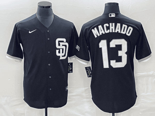 San Diego Padres #13 Manny Machado Black Cool Base Stitched Jersey