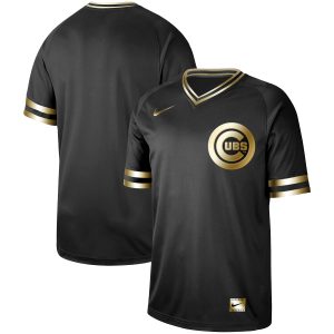 Chicago Cubs Black Gold Stitched Jersey