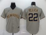 Milwaukee Brewers #22 Christian Yelich Grey Cool Base Stitched Jersey