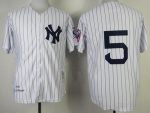 Mitchell And Ness 1939 Yankees #5 Joe DiMaggio White Throwback Stitched Jersey