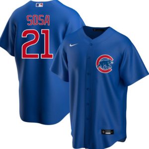 Chicago Cubs Blank #21 Sammy Sosa Blue Cool Base Stitched Jersey