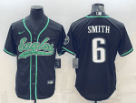 Philadelphia Eagles #6 DeVonta Smith Black With Patch Cool Base Stitched Baseball Jersey