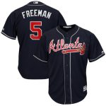 Atlanta Braves #5 Freddie Freeman Majestic Navy Cool Base Stitched Jersey