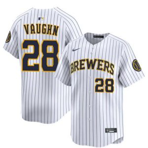 Milwaukee Brewers #28 Andrew Vaughn White Alternate Limited Stitched Jersey