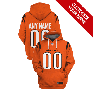 Cincinnati Bengals Active Player Custom 2021 Orange Pullover Hoodie