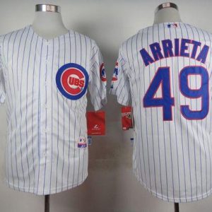 Cubs #49 Jake Arrieta White Home Cool Base Stitched Jersey