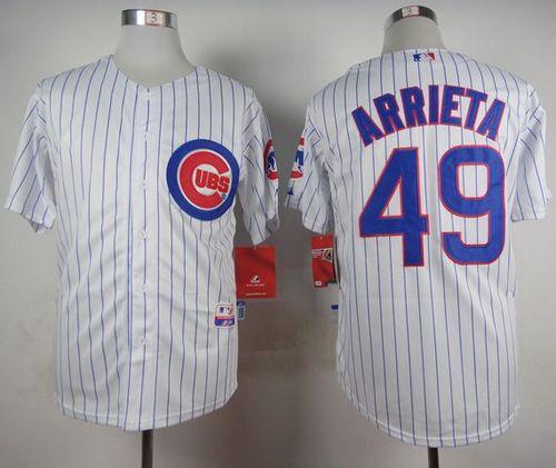 Cubs #49 Jake Arrieta White Home Cool Base Stitched Jersey