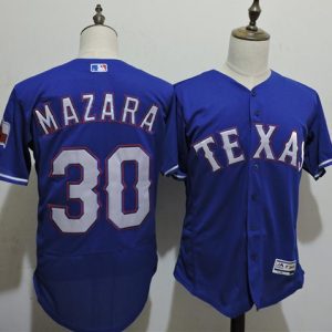 Rangers #30 Nomar Mazara Blue Flexbase Authentic Collection Stitched Jersey