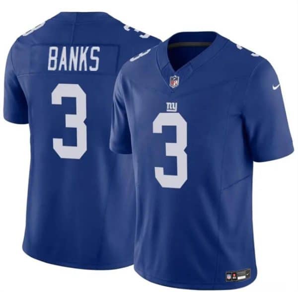 New York Giants #3 Deonte Banks Blue 2023 F.U.S.E. Vapor Untouchable Limited Stitched Jersey