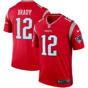 New England Patriots #12 Tom Brady Red Inverted Legend Stitched Jersey
