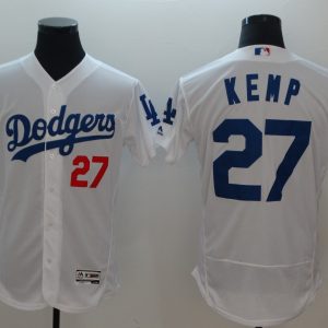 Los Angeles Dodgers #27 Matthew Kemp White Flexbase Stitched Jersey