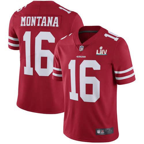 San Francisco 49ers #16 Joe Montana Red Super Bowl LIV Vaper Untouchable Limited Stitched Jersey