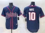 New England Patriots #10 Drake Maye Navy With Path Cool Base Stitched Jersey