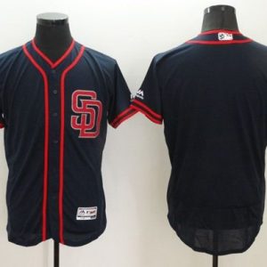 Padres Blank Navy Blue Fashion Stars Stripes Flexbase Authentic Stitched Jersey