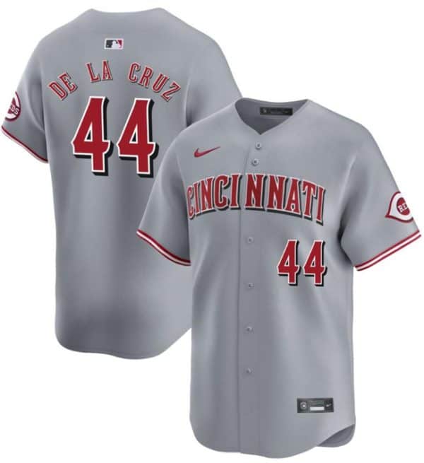 Cincinnati Reds #44 Elly De La Cruz Gray Away Limited Stitched Jersey
