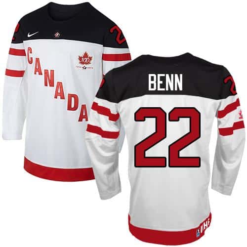 Olympic CA. #22 Jamie Benn White 100th Anniversary Stitched Jersey