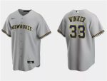 Milwaukee Brewers #33 Jesse Winker Gray Cool Base Stitched Jersey