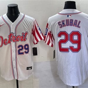 Detroit Tigers #29 Tarik Skubal White 2025 Memorial Day Vapor Premier Limited Stitched Jersey