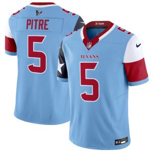 Houston Texans #5 Jalen Pitre Blue 2024 F.U.S.E. V5 Limited Stitched Jersey