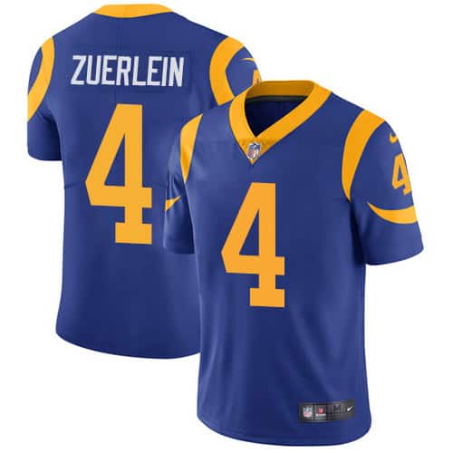 Los Angeles Rams #4 Greg Zuerlein Royal Blue Vapor Untouchable Limited Stitched Jersey