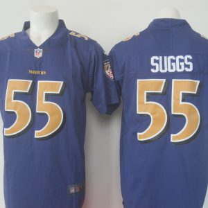 Ravens #55 Terrell Suggs Purple Limited Rush Nike Jersey