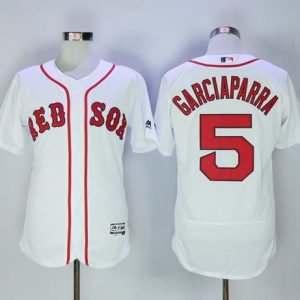 Red Sox #5 Nomar Garciaparra White Flexbase Authentic Collection Stitched Jersey