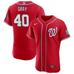 Washington Nationals #40 Josiah Gray Red Flex Base Stitched Jersey