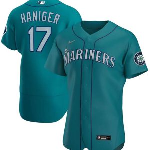 Seattle Mariners Aqua #17 Mitch Haniger Flex Base Jersey