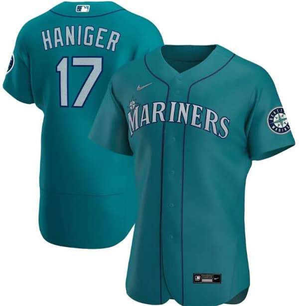 Seattle Mariners Aqua #17 Mitch Haniger Flex Base Jersey
