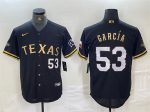 Texas Rangers #53 Adolis Garc¨ªa Black Gold With Patch Cool Base Stitched Jersey