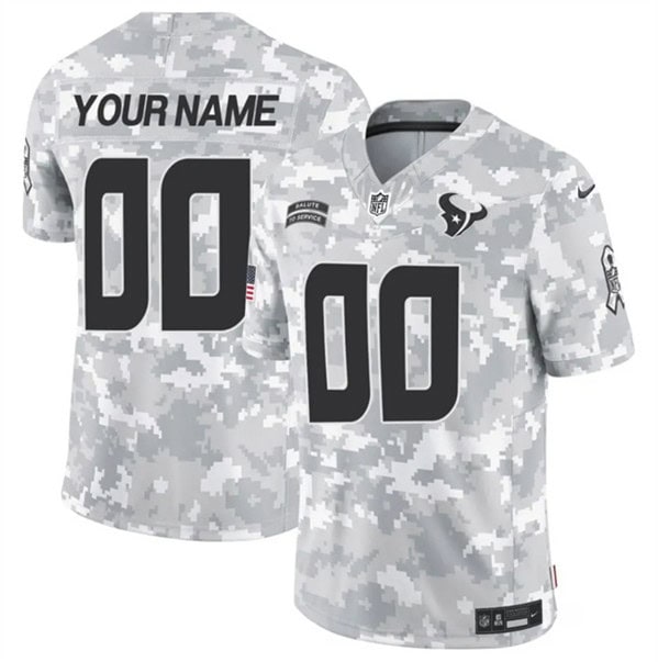 Houston Texans Custom Arctic Camo 2024 F.U.S.E. Salute To Service Limited Stitched Jersey