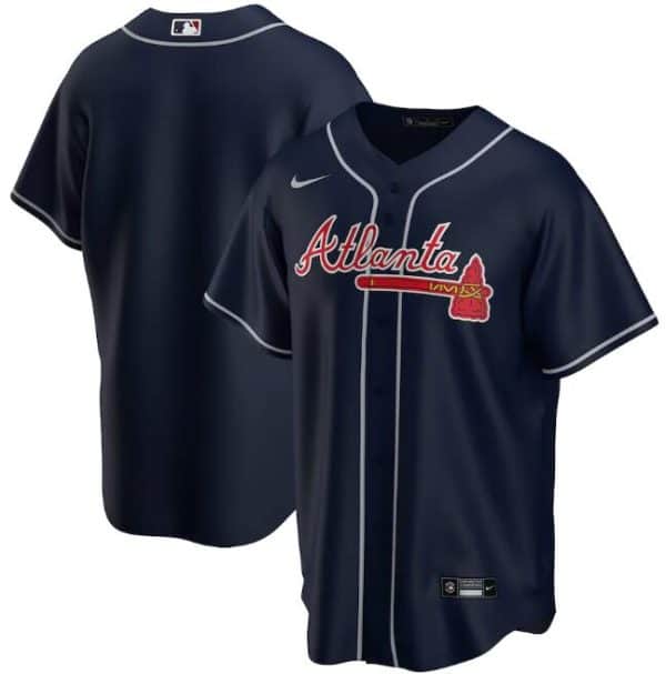 Atlanta Braves Navy Cool Base Stitched Jersey