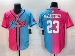 San Francisco 49ers #23 Christian McCaffrey Pink Blue Limited Stitched Jersey