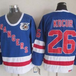 Rangers #26 Joe Kocur Blue CCM 75TH Stitched Jersey