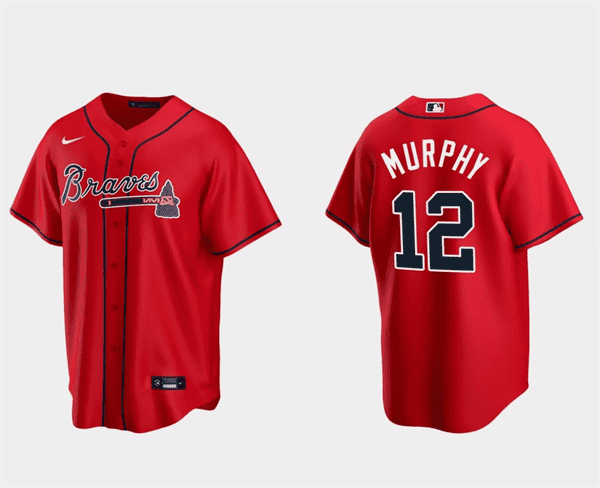 Atlanta Braves #12 Sean Murphy Red Cool Base Stitched Jersey