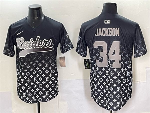 Las Vegas Raiders #34 Bo Jackson Black Limited Stitched Jersey
