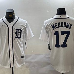 Detroit Tigers #17 Parker Meadows White Cool Base Stitched Jersey