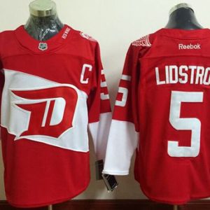 Red Wings #5 Nicklas Lidstrom Red 2016 Stadium Series Stitched Jersey