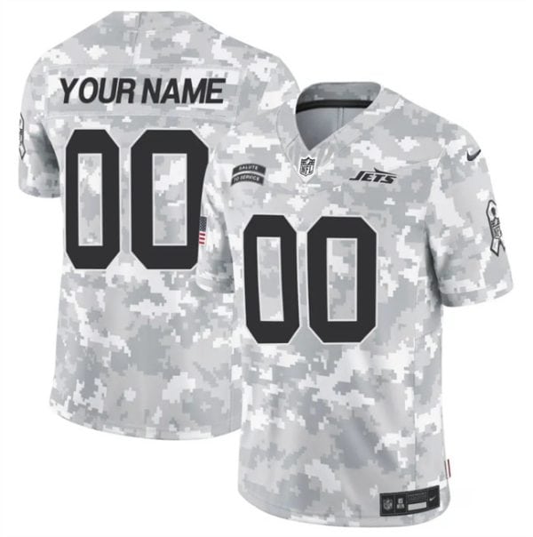 New York Jets Custom Arctic Camo 2024 F.U.S.E. Salute To Service Limited Stitched Jersey