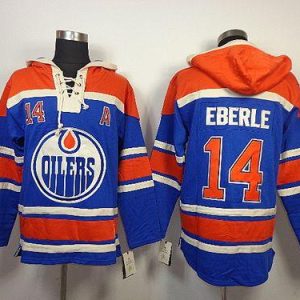 Oilers #14 Jordan Eberle Light Blue Sawyer Hooded Sweatshirt Stitched Jersey
