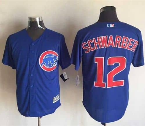 Cubs #12 Kyle Schwarber Blue New Cool Base Stitched Jersey