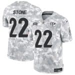 Cincinnati Bengals #22 Geno Stone Arctic Camo 2024 F.U.S.E. Salute To Service Limited Stitched Jersey