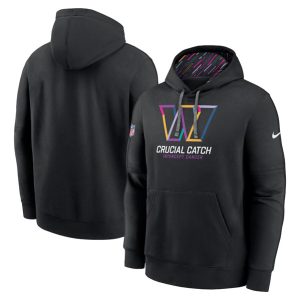 Washington Commanders Black 2024 Crucial Catch Club Pullover Hoodie