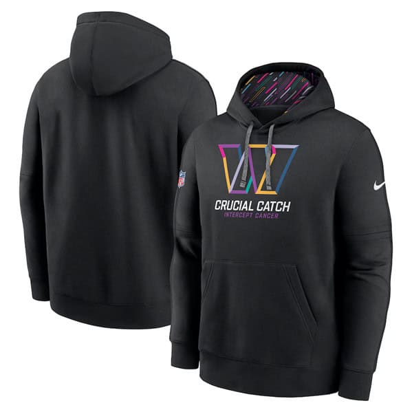 Washington Commanders Black 2024 Crucial Catch Club Pullover Hoodie
