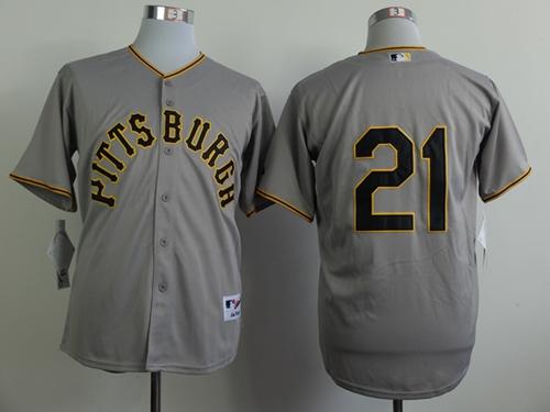 Pirates #21 Roberto Clemente Grey 1953 Turn Back The Clock Stitched Jersey