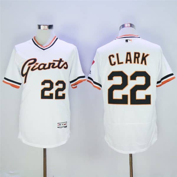 San Franciscoc Giants #22 Will Clark White Throwback Flexbase Stitched Jersey